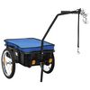 vidaXL cykeltrailer/tr&aelig;kvogn 155x60x83 cm st&aring;l bl&aring;