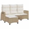 vidaXL loungestol med hynder og l&aelig;nefunktion L-formet polyrattan beige