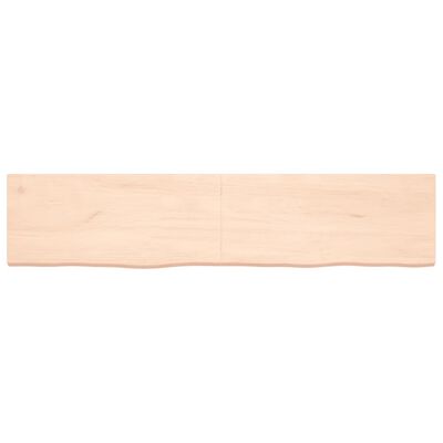 vidaXL bordplade til badeværelse 180x40x(2-4)cm massivt træ ubehandlet