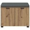 vidaXL Hallb&aelig;nk med pude med opbevaring Artisan Egetr&aelig; 60 x 38 x 46 cm