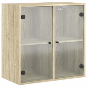 vidaXL skab med glasl&aring;ger 68x37x68,5 cm sonoma-eg