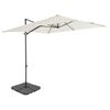 vidaXL haveparasol m. transportabel fod sandfarvet