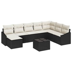 vidaXL Havesofa S&aelig;t med pude 8 pcs Brun og Creme polyrattan