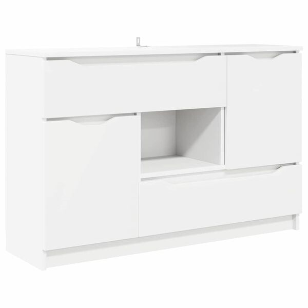 vidaXL Sideboard med skuffe Hvid 100 x 30 x 65,6 Konstrueret træ