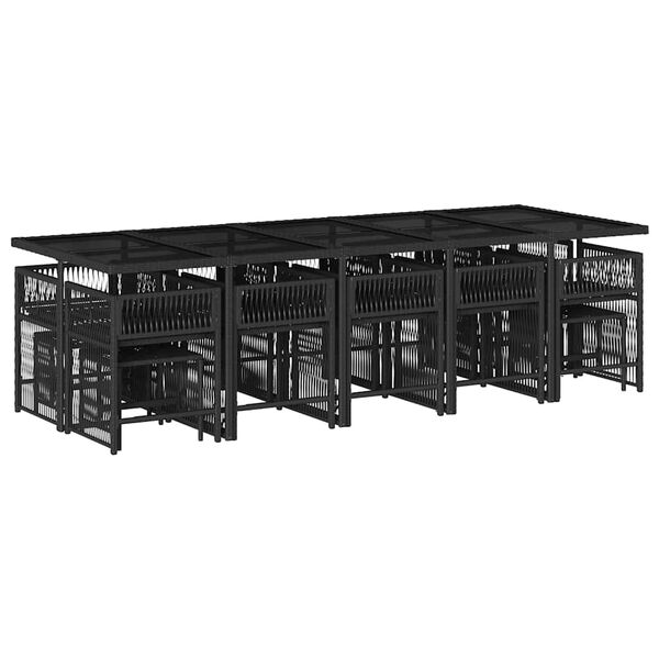 vidaXL spisebordss&aelig;t til haven 15 dele med hynder polyrattan sort