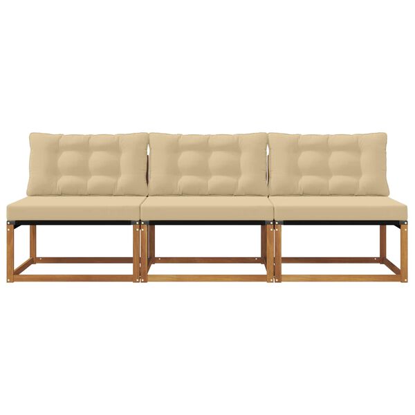 vidaXL 3 Stk Udend&oslash;rs Mellem Sofa Massivt Akacietr&aelig; Naturfarvet