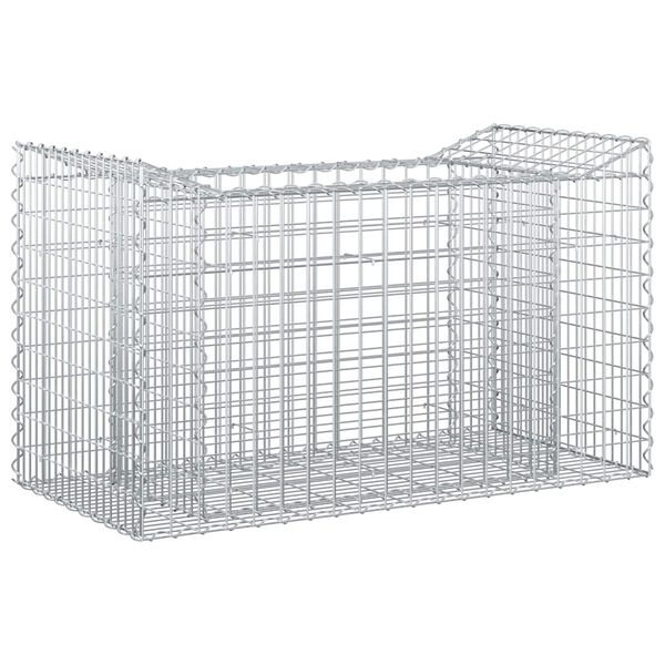 vidaXL Gabion h&oslash;jbed S&oslash;lv 50 x 100 x 60 cm Galvaniseret st&aring;l