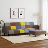 vidaXL 2-personers sovesofa med fodskammel stof patchwork