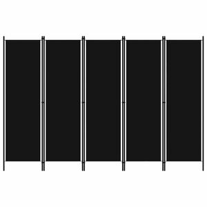 vidaXL 5-panels rumdeler 250 x 180 cm sort