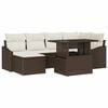 vidaXL Havesofa S&aelig;t 7 stk. Brun og Creme polyrattan