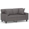 vidaXL 2-personers sofa med pyntepuder 120 cm kunstl&aelig;der gr&aring;