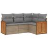vidaXL sofas&aelig;t til haven 4 dele med hynder polyrattan beige