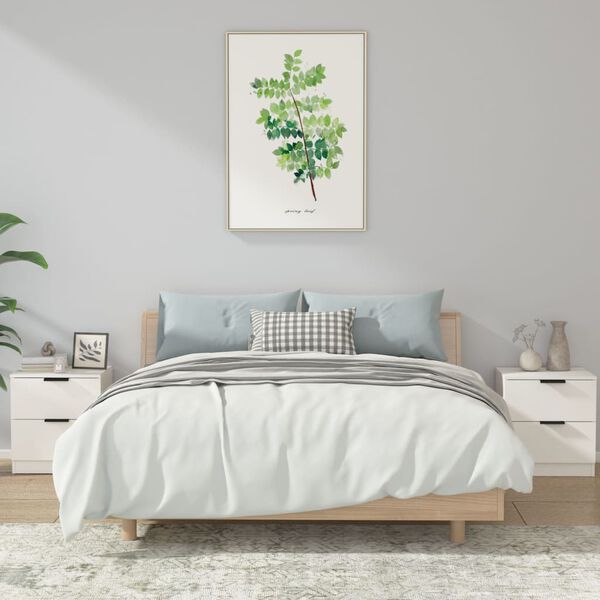 vidaXL sengeborde 2 stk. konstrueret tr&aelig; hvid