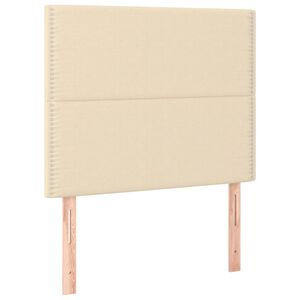 vidaXL sengegavl cremefarvet 90x5x118/128 cm stof