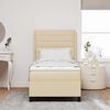 vidaXL LED Box Spring Bed med madras Creme 80 x 200 cm Stof