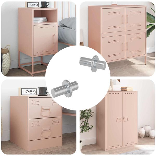 vidaXL Hylde Peg 2 pcs S&oslash;lv 8,6 x 8,6 x 14,6 mm St&aring;l