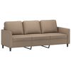 vidaXL 3-personers sofa med fodskammel 180 cm kunstl&aelig;der cappuccino