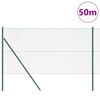 vidaXL Hegnsp&aelig;l Gr&oslash;n 50 x 1,2 m (25 x 25 mm net) St&aring;l og PVC