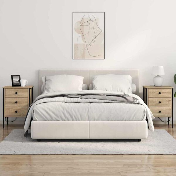 vidaXL Natskab med skuffe Sonoma eg 42 x 41 x 61 cm Konstrueret tr&aelig;