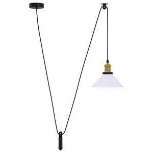 vidaXL pendellampe h&oslash;jdejusterbar E27 &Oslash; 22 cm metal glans hvid