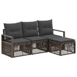 vidaXL Havesofa S&aelig;t 4 stk. Gr&aring; polyrattan