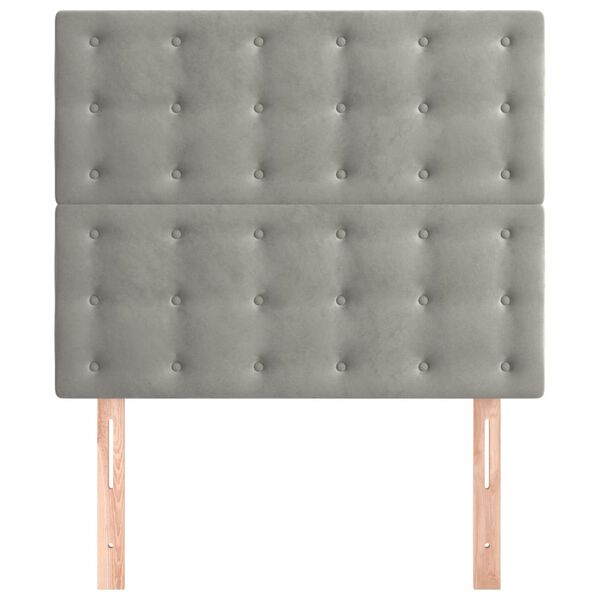 vidaXL sengegavl lysegr&aring; 80x5x118/128 cm fl&oslash;jl