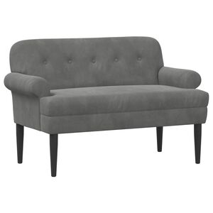 vidaXL L&aelig;nestol med knap tufting M&oslash;rkegr&aring; 120 x 66 x 78 cm Fl&oslash;jl