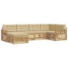 vidaXL Udend&oslash;rs sofagruppe med pude 6 pcs Hvid og Beige Polyester