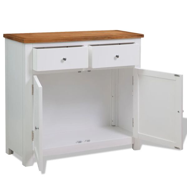 vidaXL skænk 90x33,5x83 cm massivt egetræ