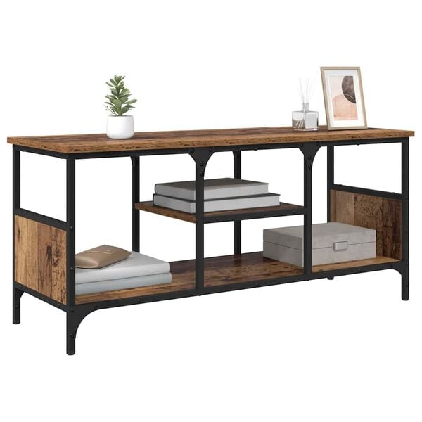 vidaXL TV-skab Gammelt tr&aelig; 100 x 35 x 45 cm Ingeni&oslash;rt tr&aelig; og jern