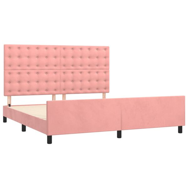 vidaXL sengeramme med sengegavl 160x200 cm fl&oslash;jl pink