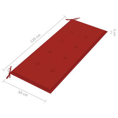 vidaXL foldbar havebænk med hynde 118 cm bambus