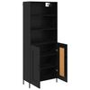 vidaXL Highboard Sort eg 69,5 x 34 x 180 cm Konstrueret tr&aelig;