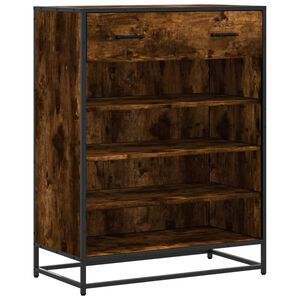 vidaXL skoskab 75x38x97,5 cm konstrueret tr&aelig; og metal r&oslash;get egetr&aelig;