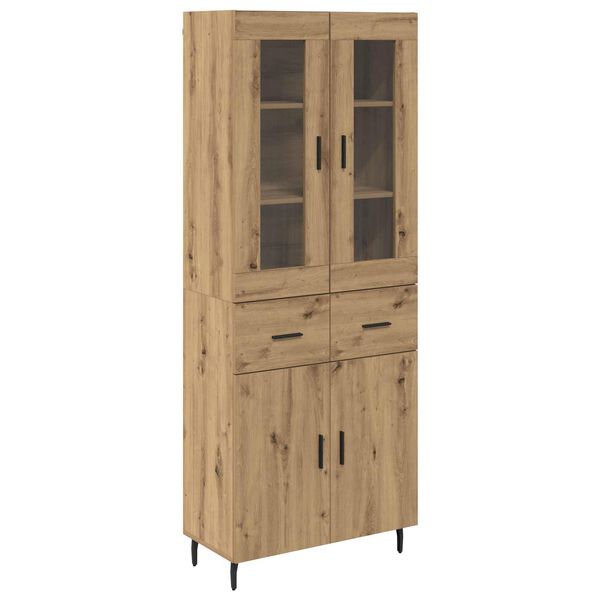 vidaXL Highboard med skuffe 2 pcs Artisan Egetr&aelig; Konstrueret tr&aelig;