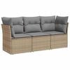 vidaXL sofas&aelig;t til haven 3 dele med hynder polyrattan beige
