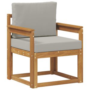 vidaXL Udend&oslash;rs sofa Soli Akacietr&aelig; og polyester Naturlig og lys gr&aring;