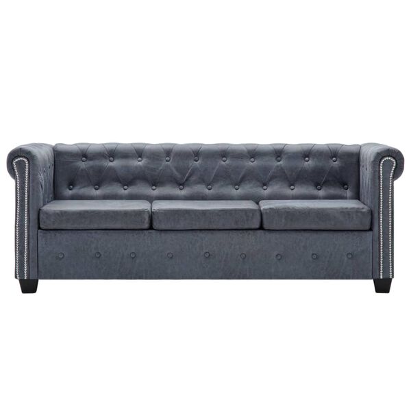 vidaXL Chesterfield sofaer imiteret ruskind g&aring;r