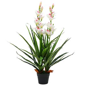 vidaXL kunstig Cymbidium-orkid&eacute; med krukke 100 cm gr&oslash;n