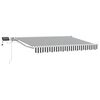 vidaXL Manuel markise-ramme med LED-lys Anthracit og hvid 3 x 2,5 m
