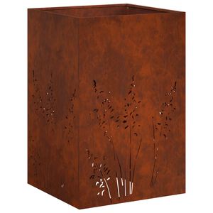 vidaXL Have Blomsterkrukke Rusten 50 x 50 x 75 cm Cortenst&aring;l