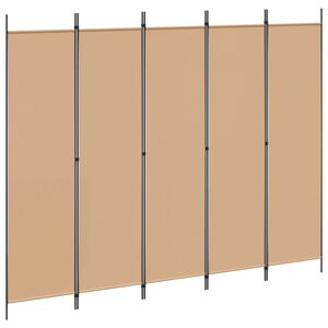 vidaXL 5-panel rumdeler Beige 250 x 200 cm Stof