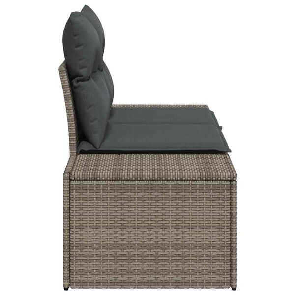 vidaXL Havemøbelsofa Grå 123 x 62 x 69cm polyrattan
