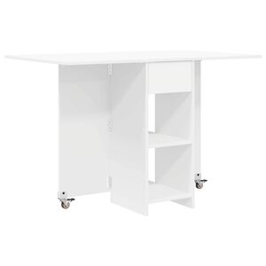 vidaXL Spisebord 115 x 70 x 75 cm Konstrueret tr&aelig; Hvid Rektangul&aelig;r
