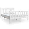 vidaXL sengeramme 160x200 cm King Size massivt tr&aelig; hvid