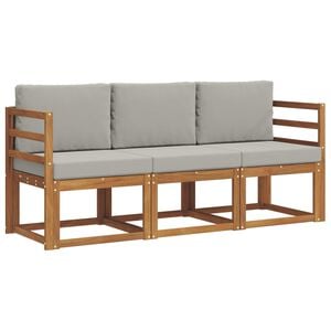 vidaXL Udend&oslash;rs sofagruppe med pude 3 pcs Naturlig og Lys Gr&aring;