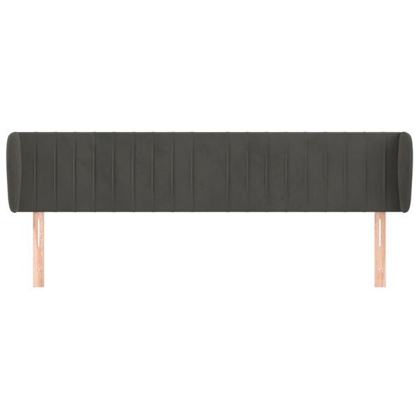 vidaXL sengegavl med kanter 163x23x78/88 cm fl&oslash;jl m&oslash;rkegr&aring;