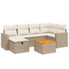 vidaXL sofas&aelig;t til haven 7 dele med hynder polyrattan beige
