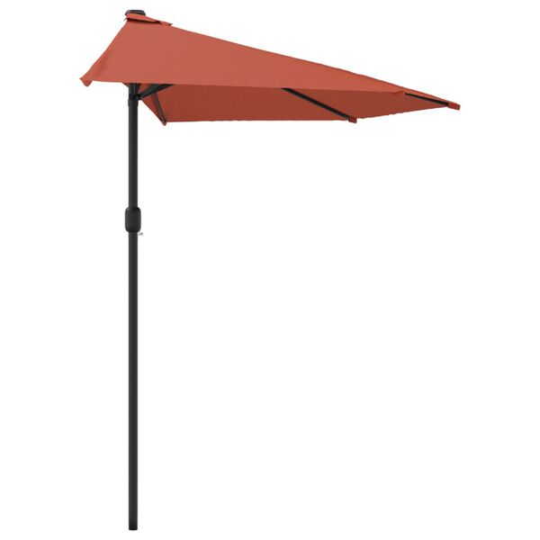 vidaXL altanparasol med aluminiumsstang 300x155x223 cm halv terrakotta