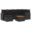 vidaXL sofas&aelig;t til haven 7 dele med hynder polyrattan sort